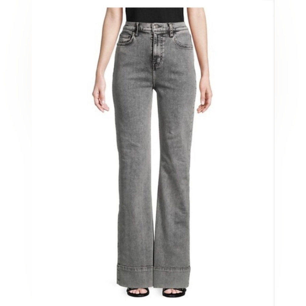 Current/Elliott High-Rise Wide-Leg Jeans in Grey